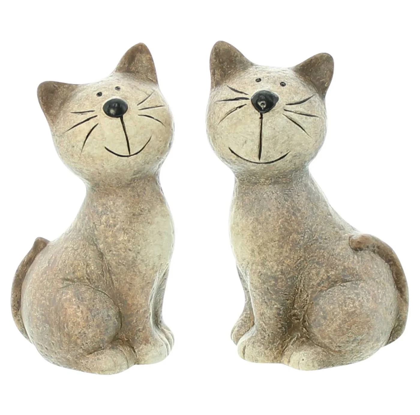 Home-trends24.de Dekofigur Katze Terracotta 2er-Set 16 cm - Bild 2