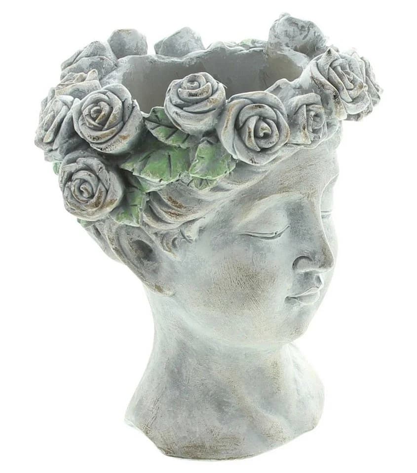 Home-trends24.de Pflanzschale Rosen Kopf Büste Skulptur Gefäß Übertopf Kübel - Bild 3