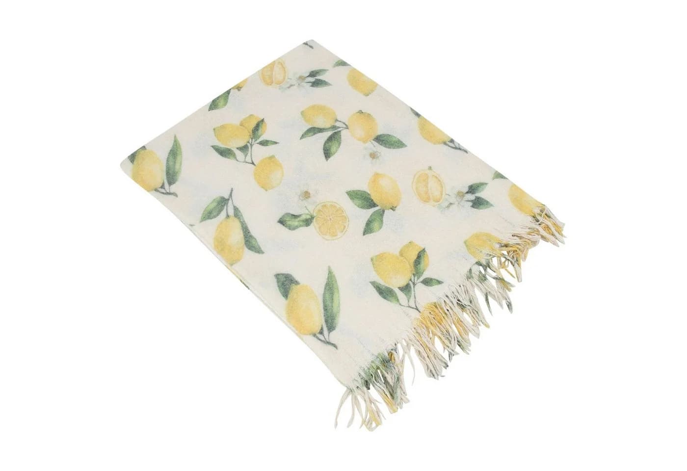 Home-trends24.de Wohndecke Zitrone Sommer Webdecke mit Fransen - Bild 3