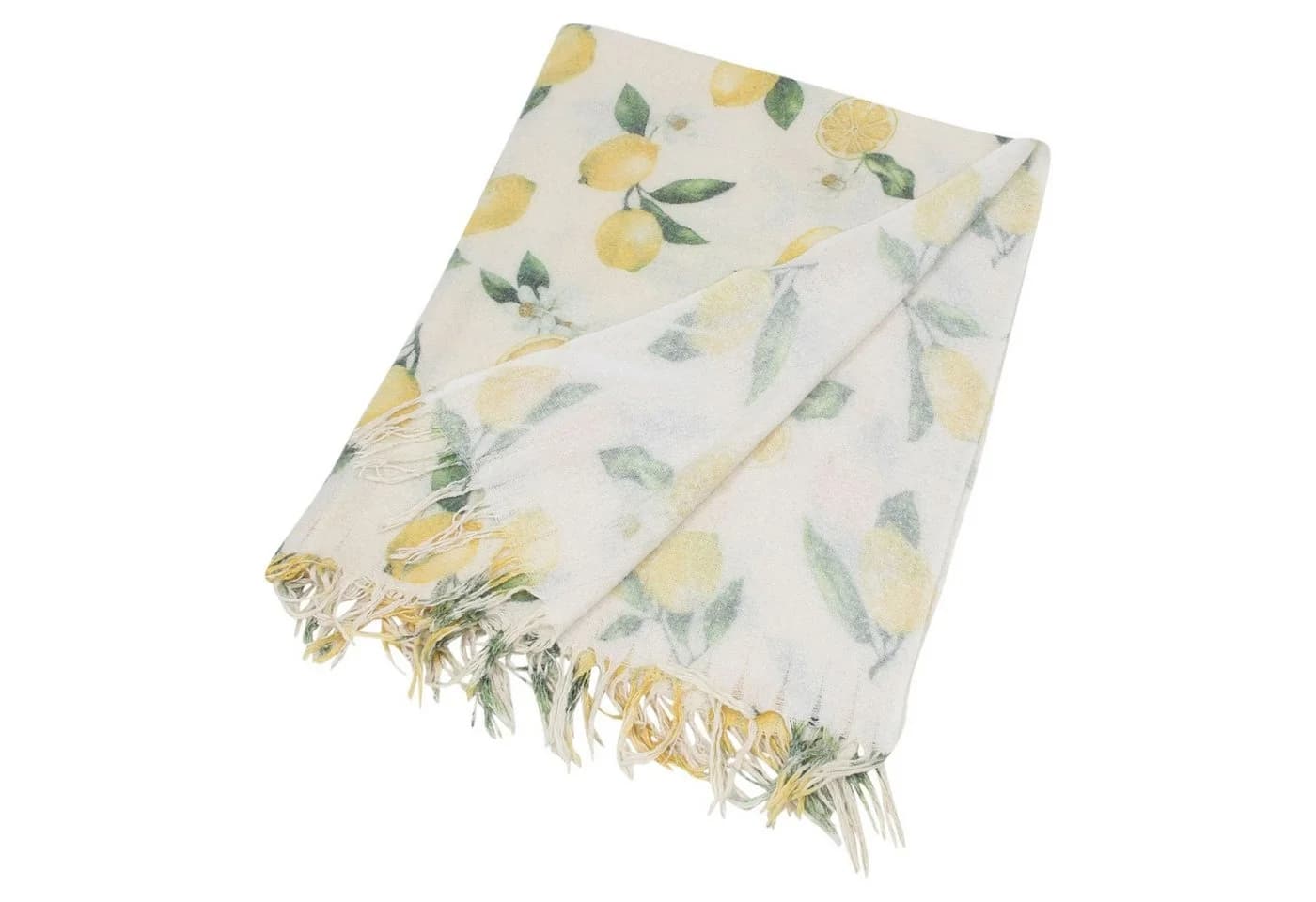 Home-trends24.de Wohndecke Zitrone Sommer Webdecke mit Fransen - Bild 5