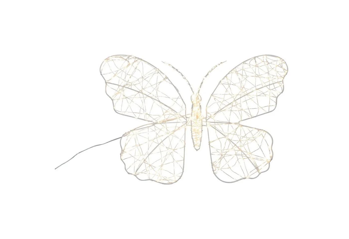 Home-trends24.de LED Dekofigur Schmetterling 600 warmweiß Timer weiß - Bild 3