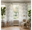 Home-trends24.de Gardine Blätter Grün Transparent Weiß Polyester Bild 2