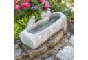 Home-trends24.de Vogeltränke Baumstamm Weiß Zement Bild 1
