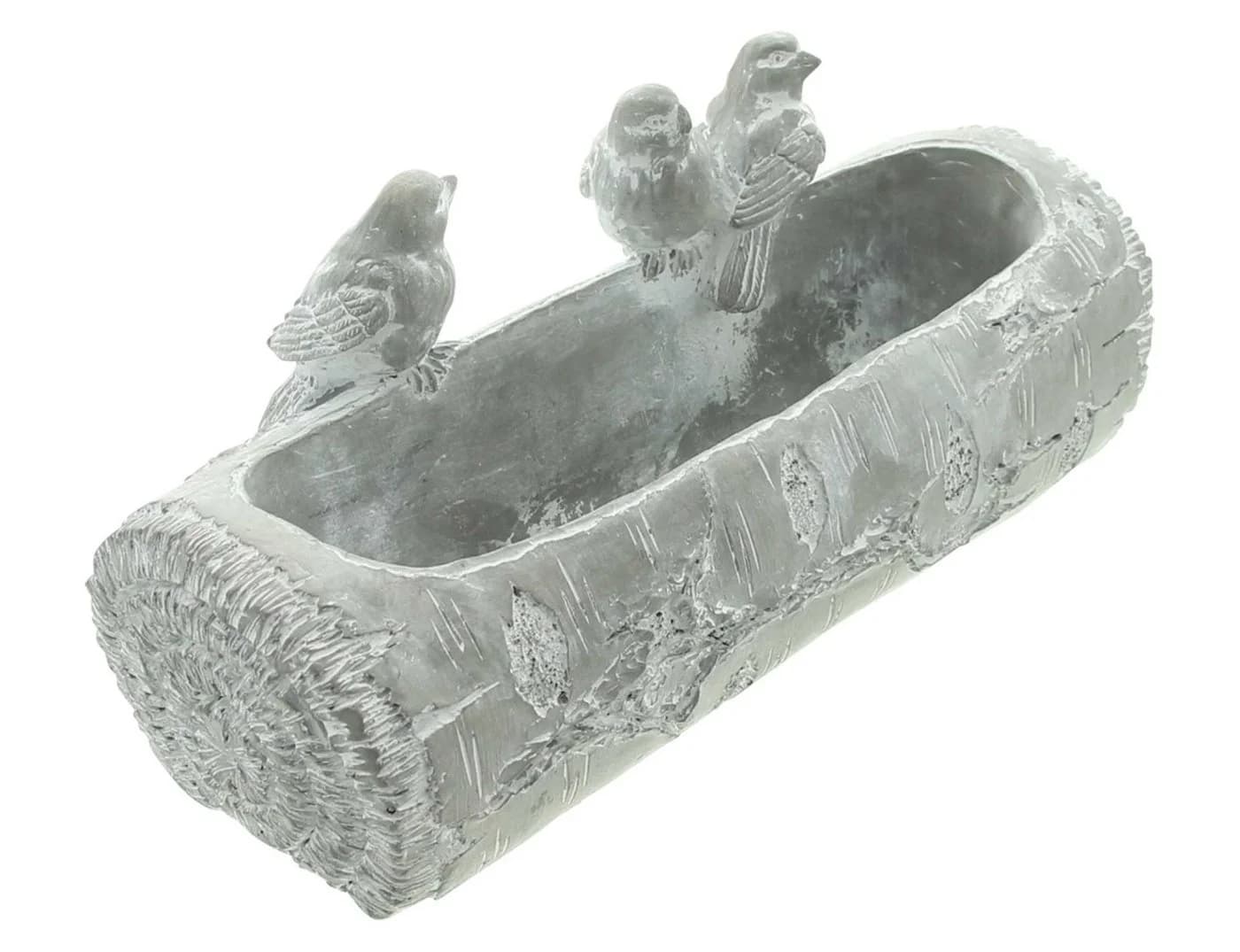 Home-trends24.de Vogeltränke Baumstamm Weiß Zement - Bild 4