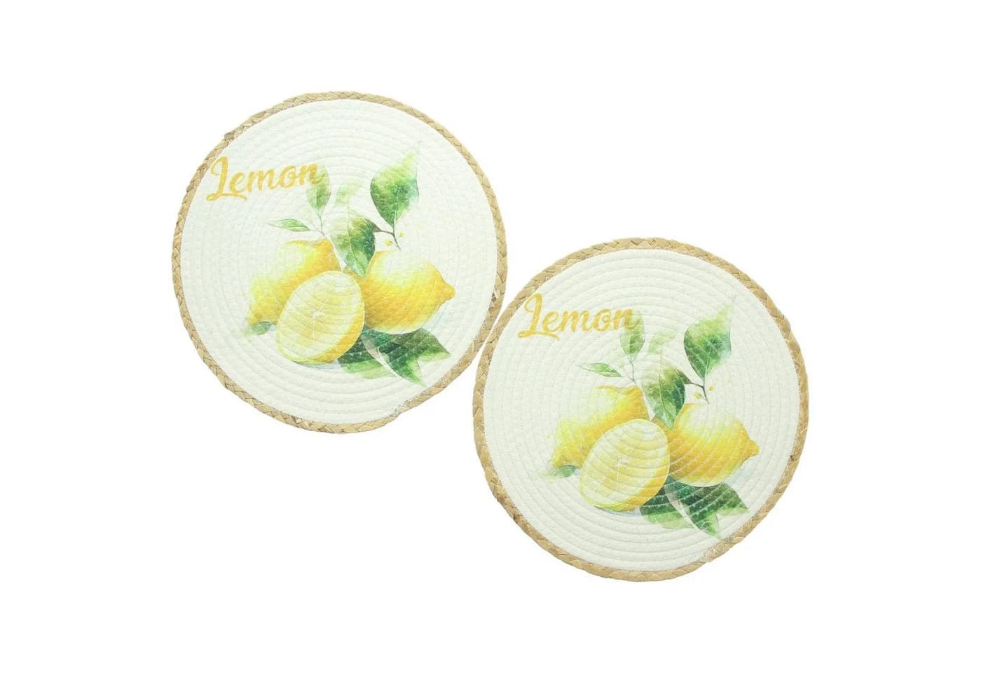 Home-trends24.de Platzset Lemone 2er Set Gelb/Weiß Polyester - Bild 2