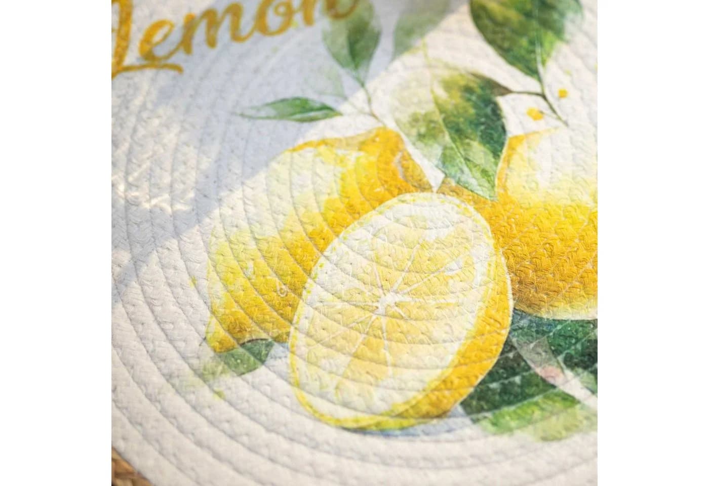 Home-trends24.de Platzset Lemone 2er Set Gelb/Weiß Polyester - Bild 4