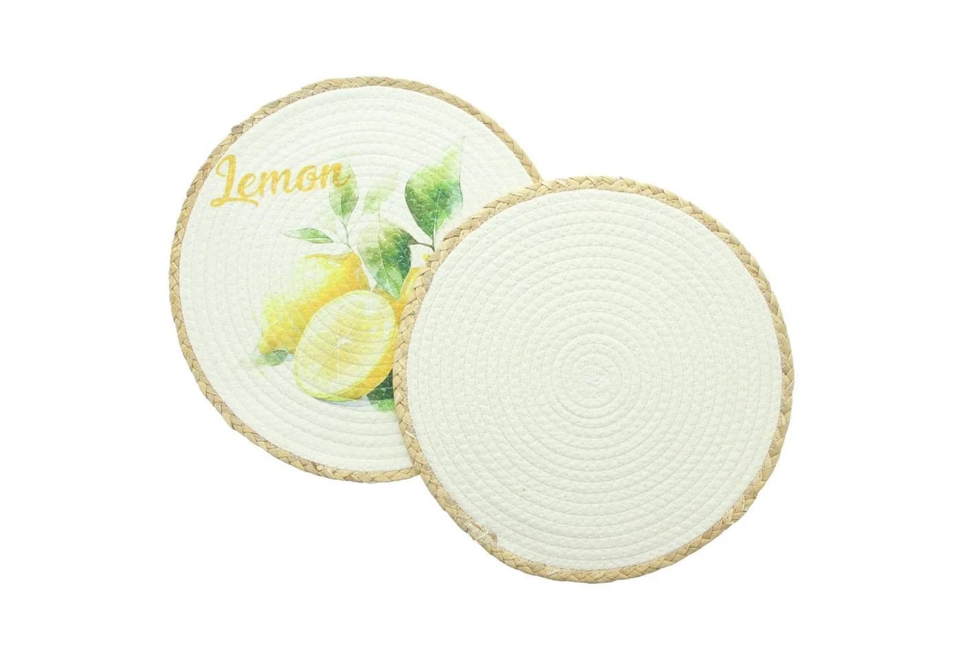 Home-trends24.de Platzset Lemone 2er Set Gelb/Weiß Polyester - Bild 5