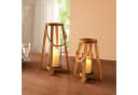 Home-trends24.de Kerzenlaterne 2er Set Holz Schwarz Jute Bild 1