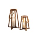 Home-trends24.de Kerzenlaterne 2er Set Holz Schwarz Jute Bild 2