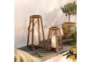 Home-trends24.de Kerzenlaterne 2er Set Holz Schwarz Jute Bild 3