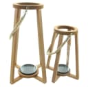 Home-trends24.de Kerzenlaterne 2er Set Holz Schwarz Jute Bild 4
