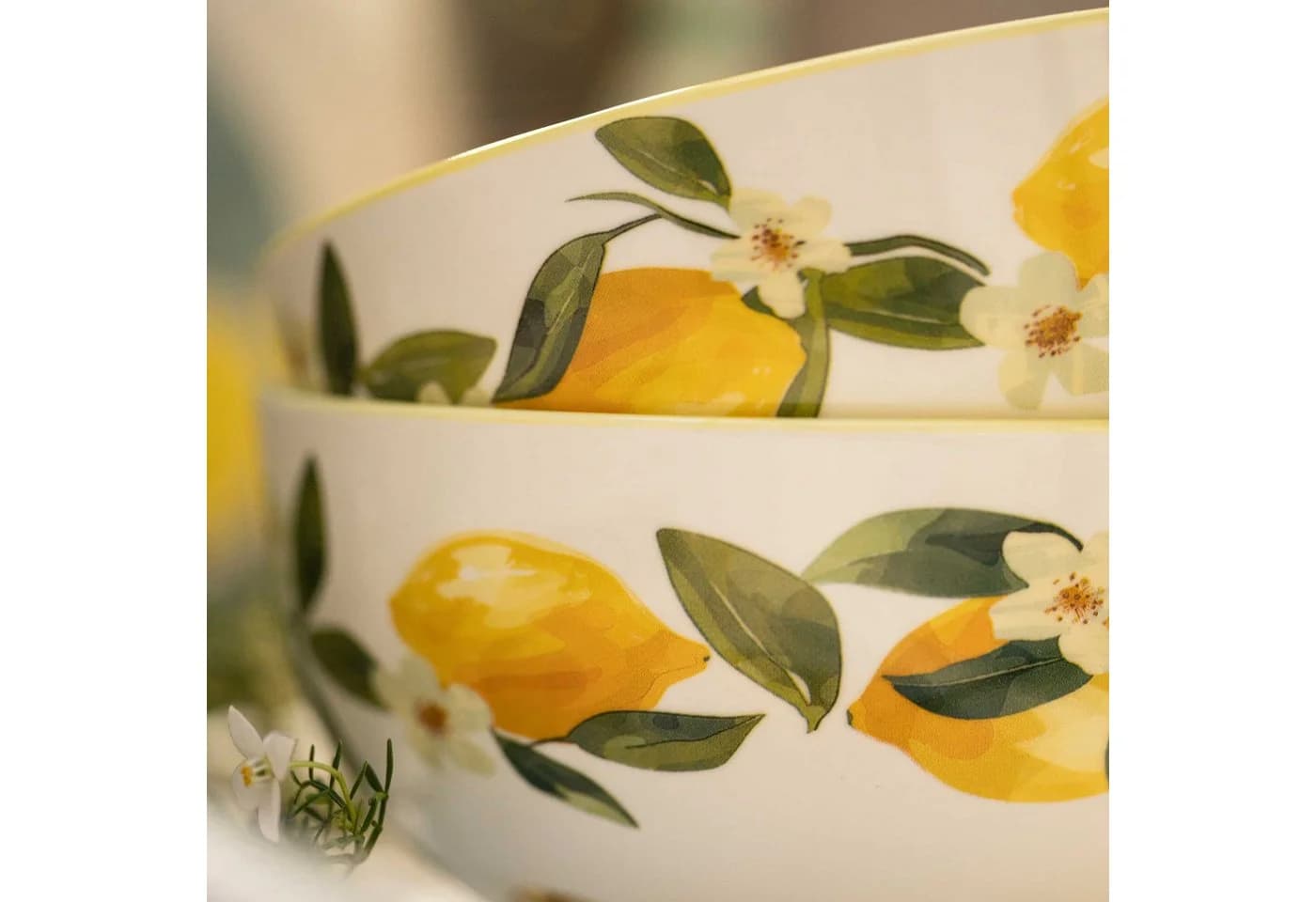 Home-trends24.de Geschirr-Set Lemon Steingut 2er-Set Gelb/Weiß - Bild 3