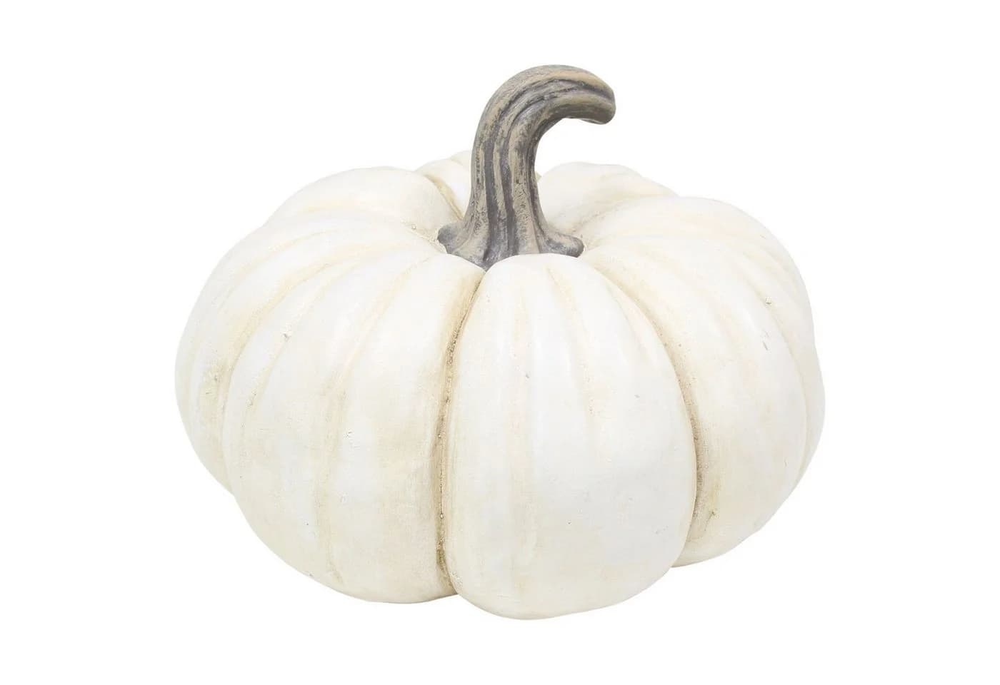 Dekofigur Kürbis Weiß 29 cm Herbstdeko Halloween Tischdeko - Bild 2