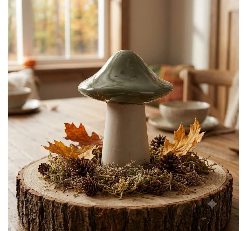 Home-trends24.de Dekofigur Pilz Steinpilz 3er-Set Porzellan Braun/Grün - Bild 4