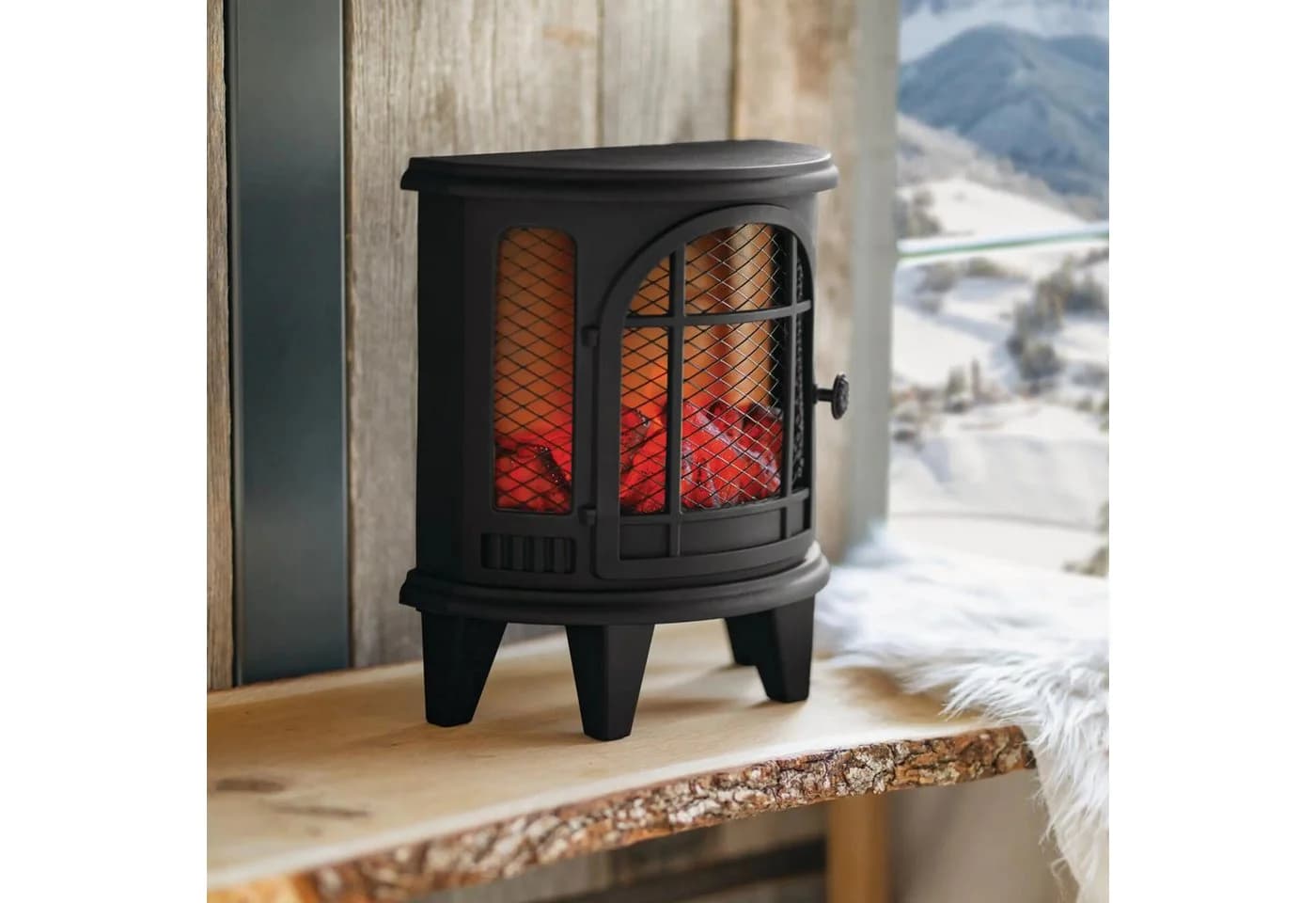 Home-trends24.de LED-Dekofigur Kaminofen Flammeneffekt Schwarz - Bild 3