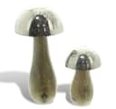 Home-trends24.de Dekofigur Pilz 2er-Set Mangoholz Silber Braun Bild 2
