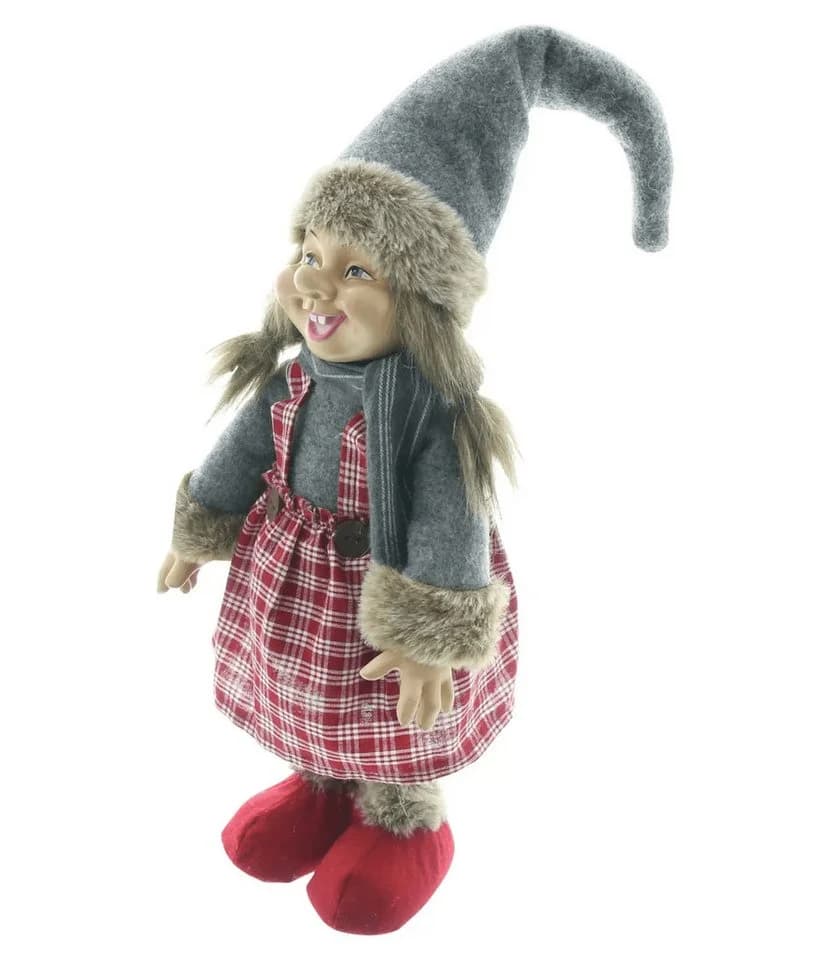 Home-trends24.de Wichtel Mädchen Dekofigur grau/rot 45 cm - Bild 4