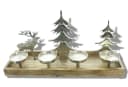 Home-trends24.de Kerzenhalter Waldszene Adventskranz Mangoholz Aluminium Bild 1