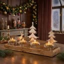 Home-trends24.de Kerzenhalter Waldszene Adventskranz Mangoholz Aluminium Bild 2