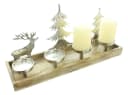 Home-trends24.de Kerzenhalter Waldszene Adventskranz Mangoholz Aluminium Bild 3