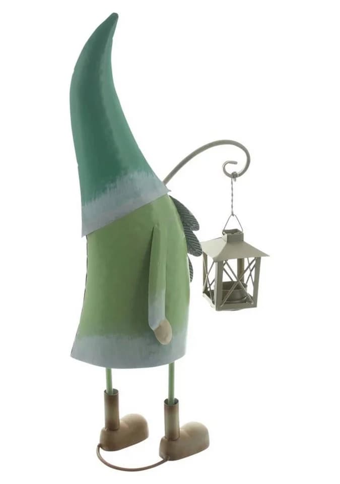 Home-trends24.de Gartenfigur Wichtel mit Laterne Grün/Braun Metall - Bild 4