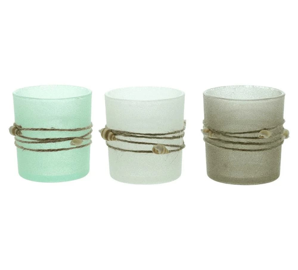 Home-trends24.de Windlicht Maritim 3er-Set Muscheln Teelichthalter Glas - Bild 4