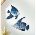 Home-trends24.de Wanddekoobjekt Metall Deko Fisch blau Maritim Wanddeko Figur Objekt 2er-Set Bild 1