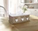 Home-trends24.de Aufbewahrungsbox Tissue Kosmetikbox Landhausstil Weiss Bild 1