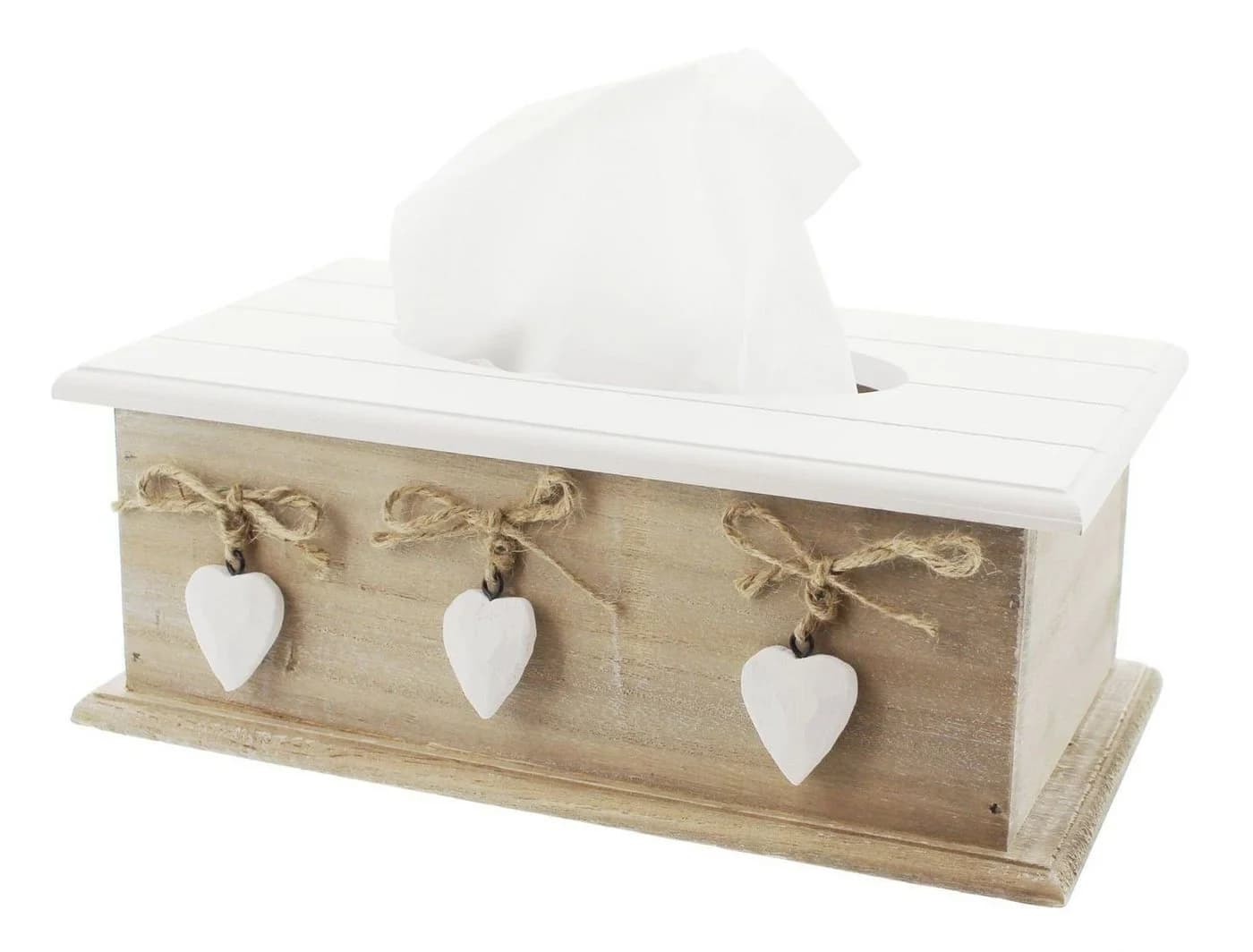 Home-trends24.de Aufbewahrungsbox Tissue Kosmetikbox Landhausstil Weiss - Bild 2