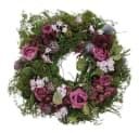 Home-trends24.de Dekokranz Rose Blüten Türkranz Tischkranz Lila Grün Bild 2