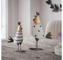 Home-trends24.de Dekofigur Hahn Huhn Metall Ostern Deko Figur Frühlingsdeko 2er Set Bild 1