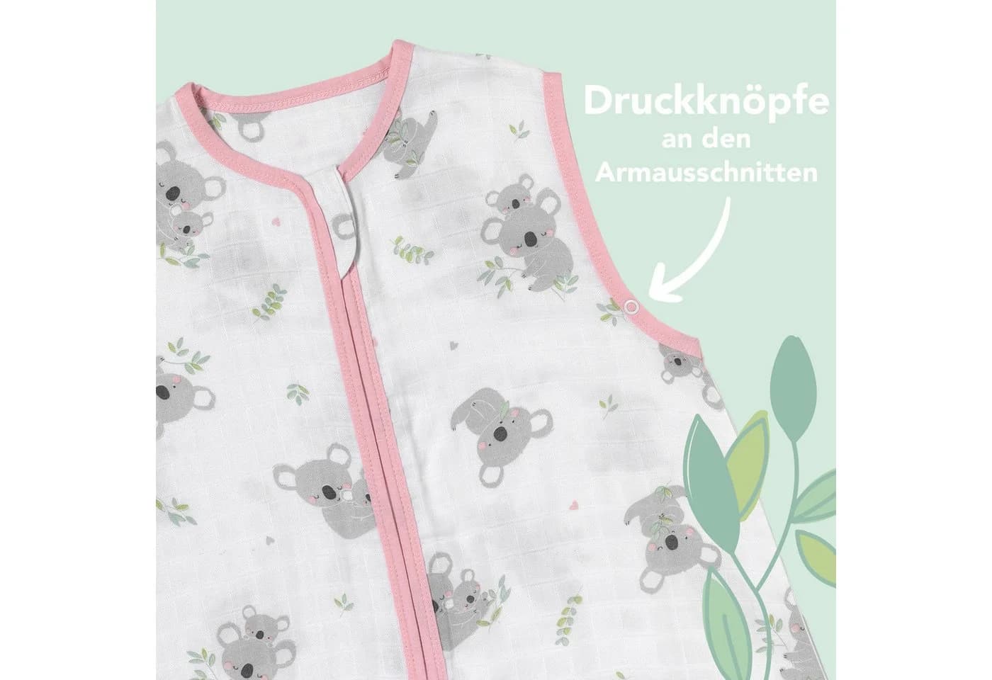 Schlummersack Kinderschlafsack Musselin 0.5 Tog Rosa