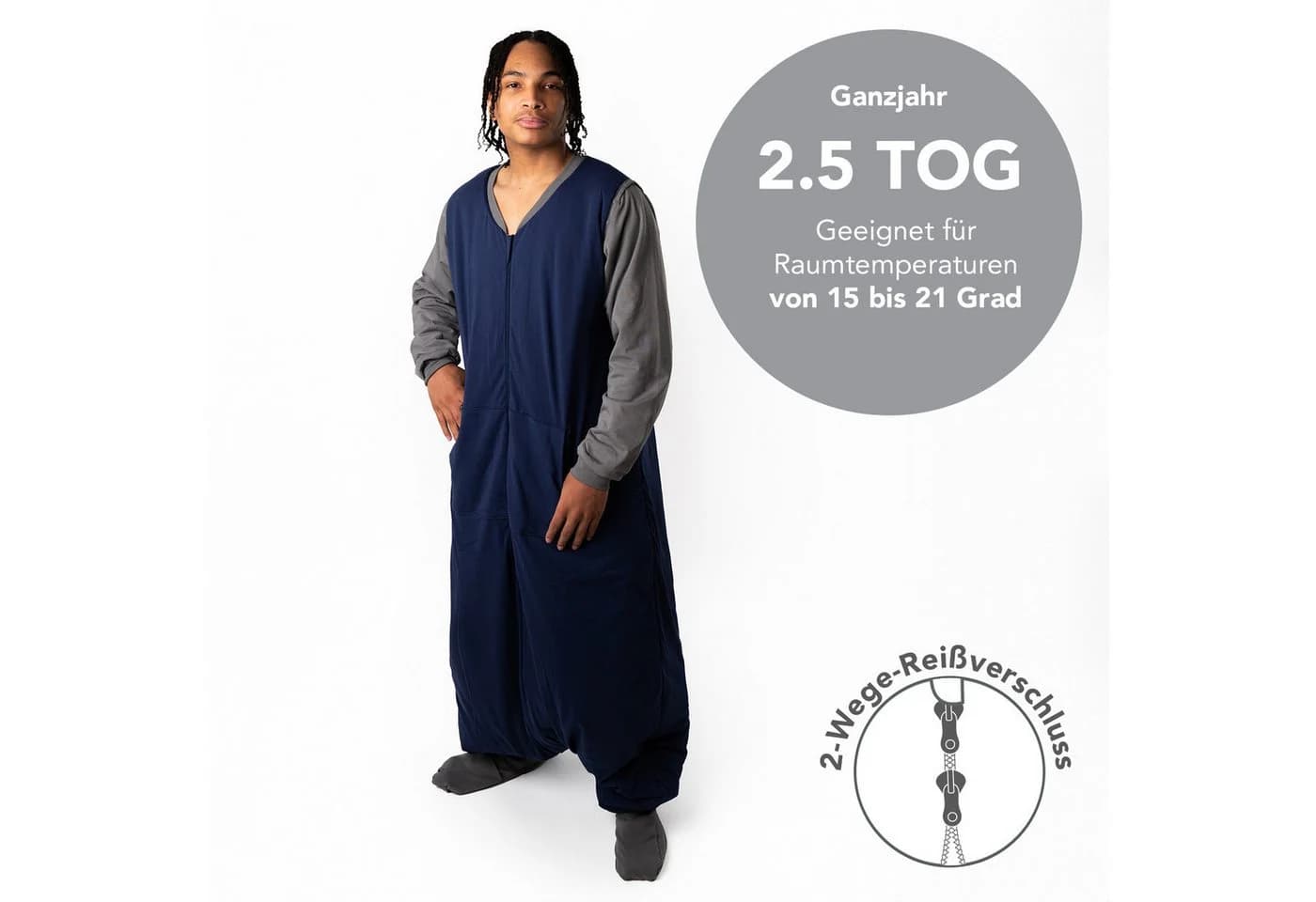 Schlummersack Hüttenschlafsack Erwachsenenschlafsack 2.5 TOG wattiert OEKO-TEX - Bild 5