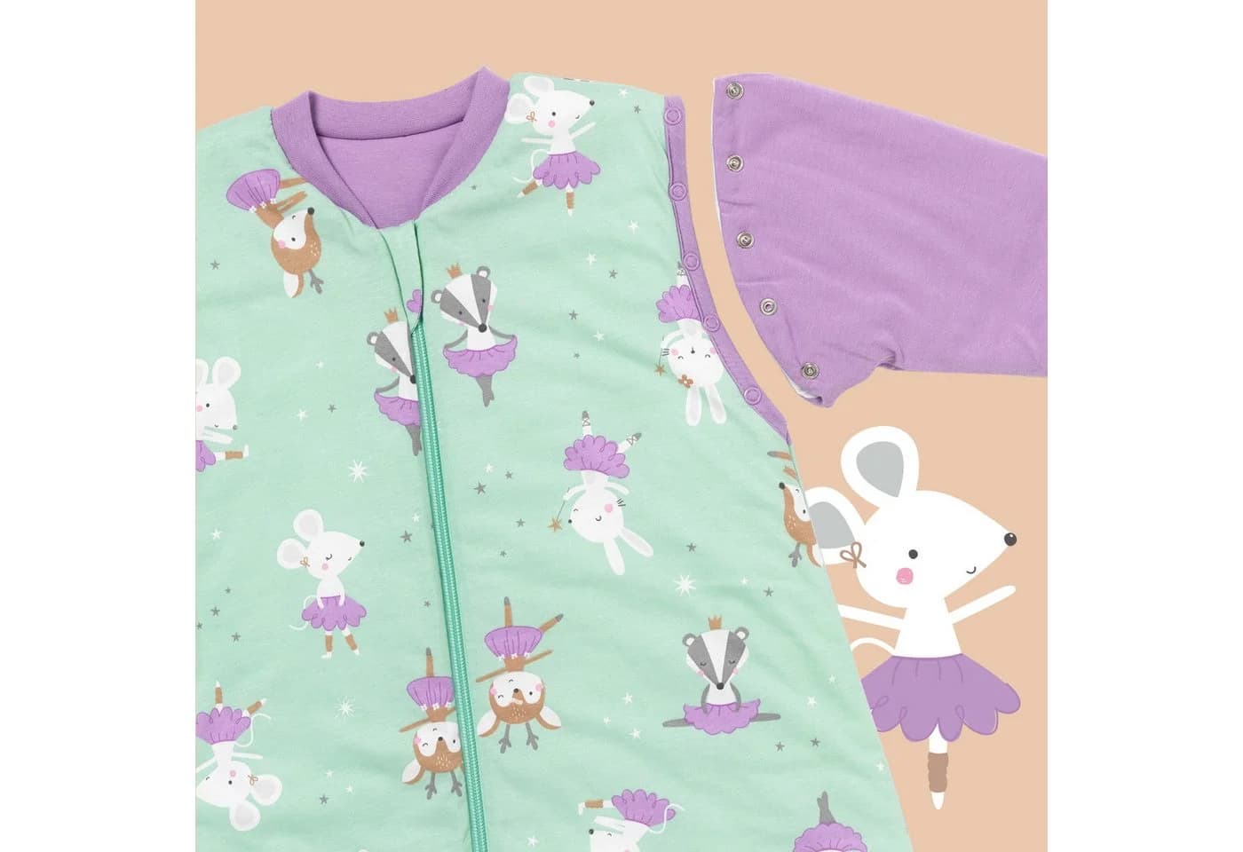Schlummersack Kinderschlafsack 2.5 Tog Lila mit Füßen - Bild 4