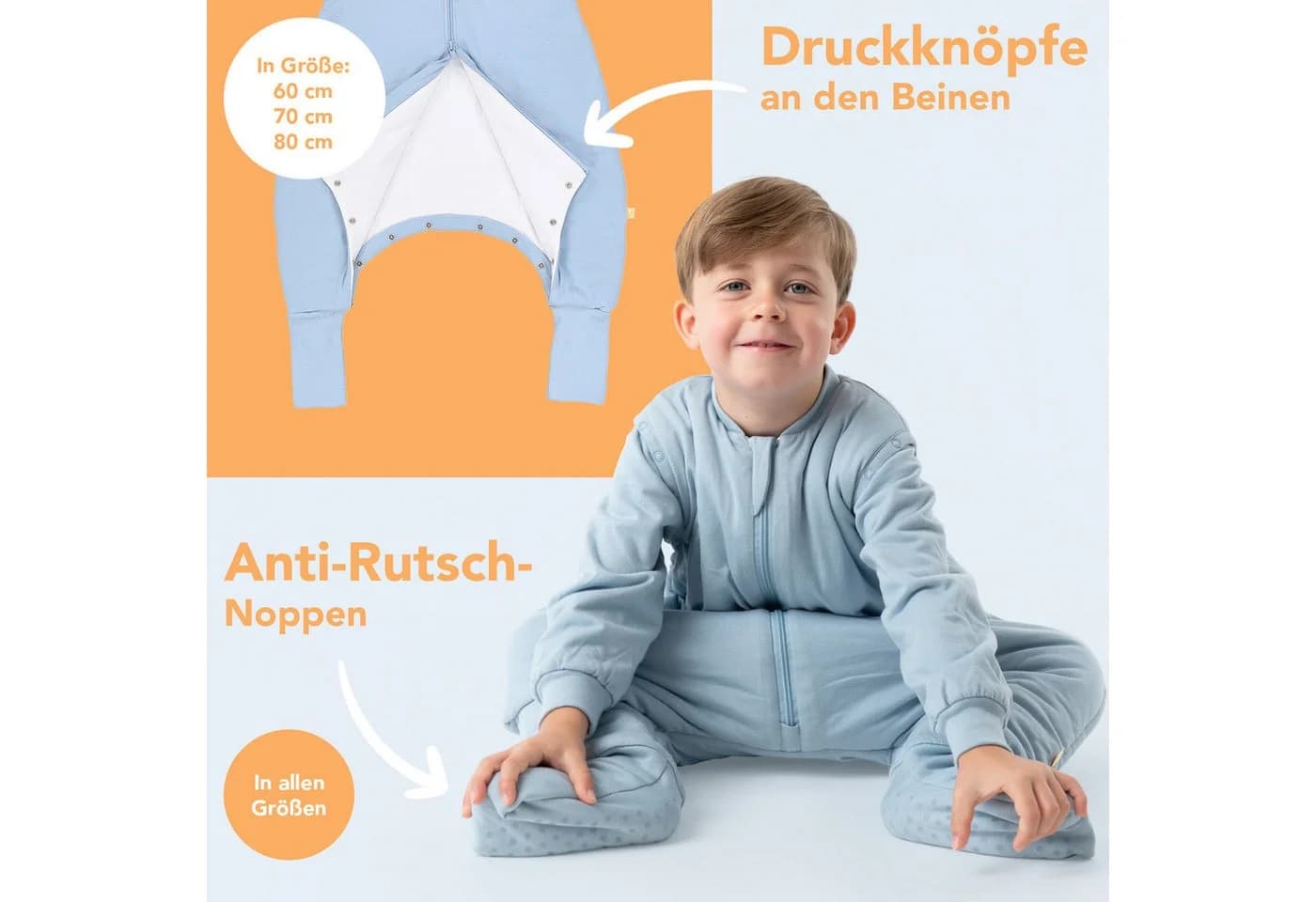 Schlummersack Kinderschlafsack Blau 1.0 Tog mit Füßen - Bild 3