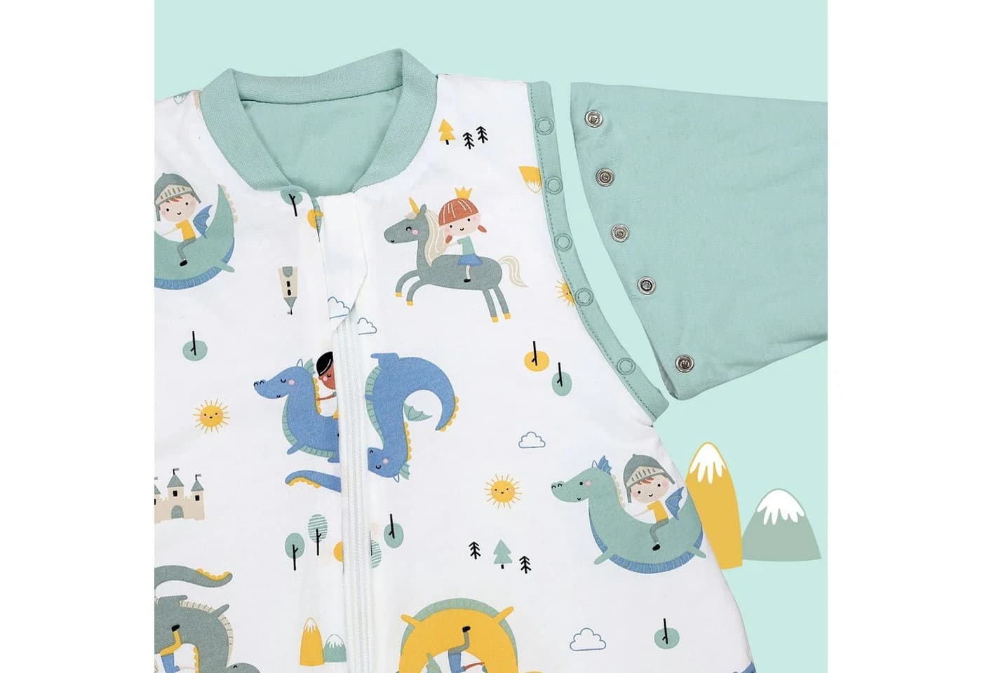 Kinderschlafsack mit Füßen und umklappbaren Bündchen 1.0 Tog OEKO-TEX - Bild 4