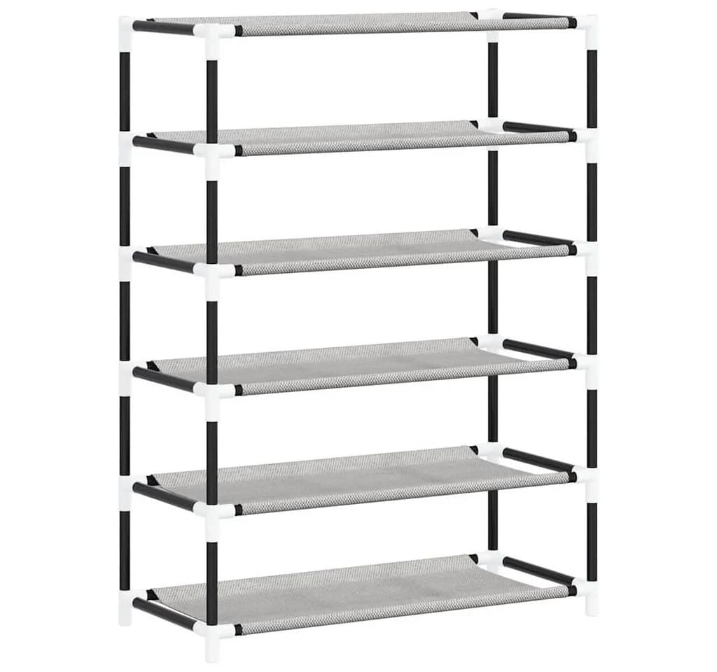furnicato Schuhschrank Grau mit 5 Böden und Vliesstoffabdeckung - Bild 5