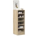 furnicato Schuhschrank Sonoma-Eiche 6 Fächer Massivholz Bild 3