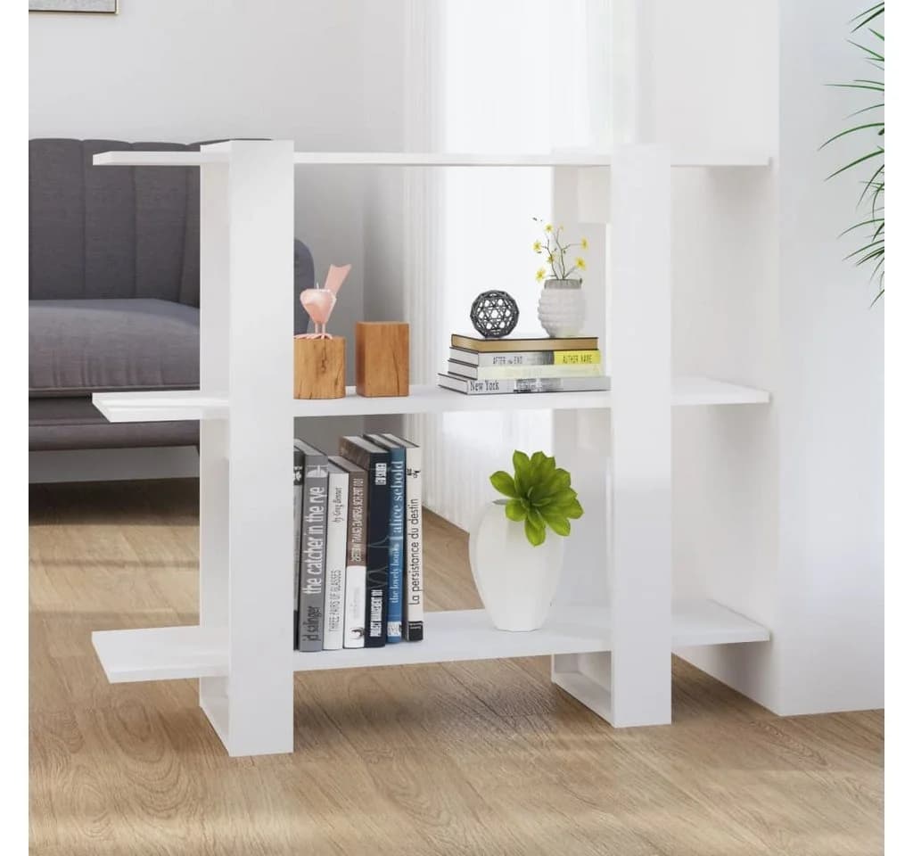 furnicato Bücherregal Hochglanz-Weiß Stabiler Raumteiler - Bild 2