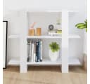 furnicato Bücherregal Hochglanz-Weiß Stabiler Raumteiler Bild 3