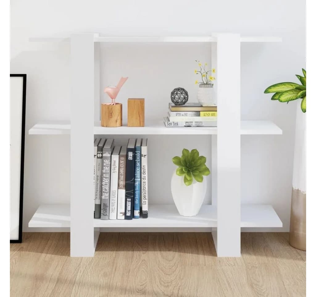 furnicato Bücherregal Hochglanz-Weiß Stabiler Raumteiler - Bild 3