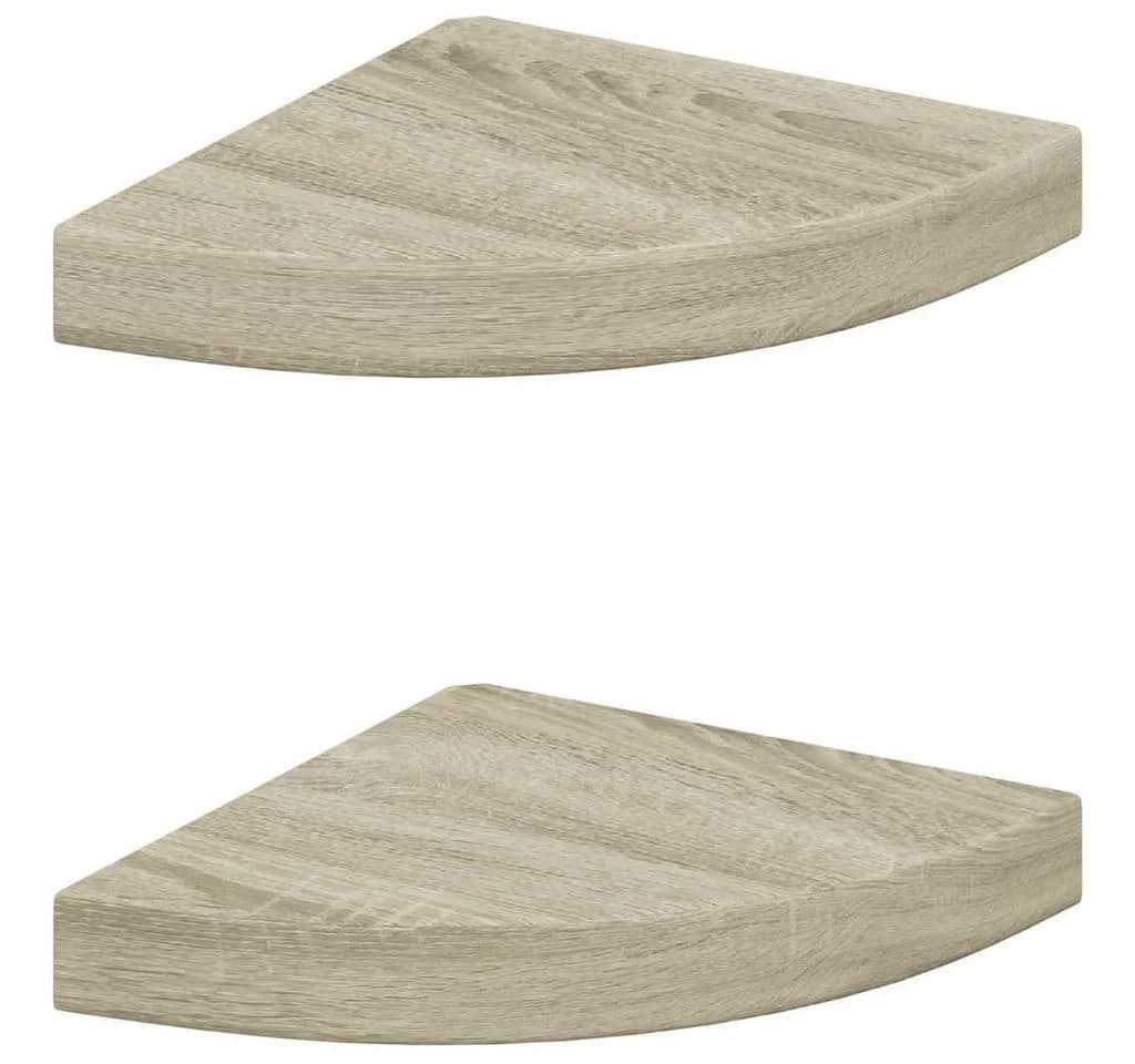 furnicato Eck-Schweberegale 2 Stk. Eichen-Optik 25x25x3,8 cm MDF - Bild 2