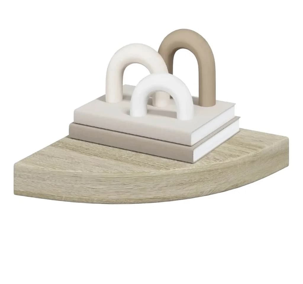 furnicato Eck-Schweberegale 2 Stk. Eichen-Optik 25x25x3,8 cm MDF - Bild 4