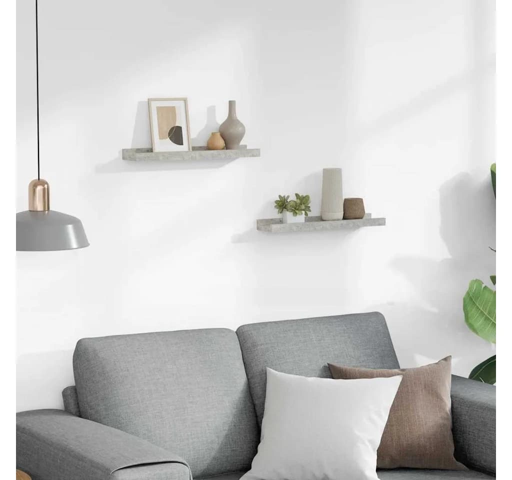 furnicato Wandregal 2er Set Betongrau MDF - Bild 3
