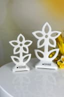Dekofigur TIZIANO Mesola Blume Eckig Creme-Weiß Design Bild 3