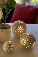 TIZIANO Tadino LED Lichtkugel Creme-Weiß Dekofigur Bild 1
