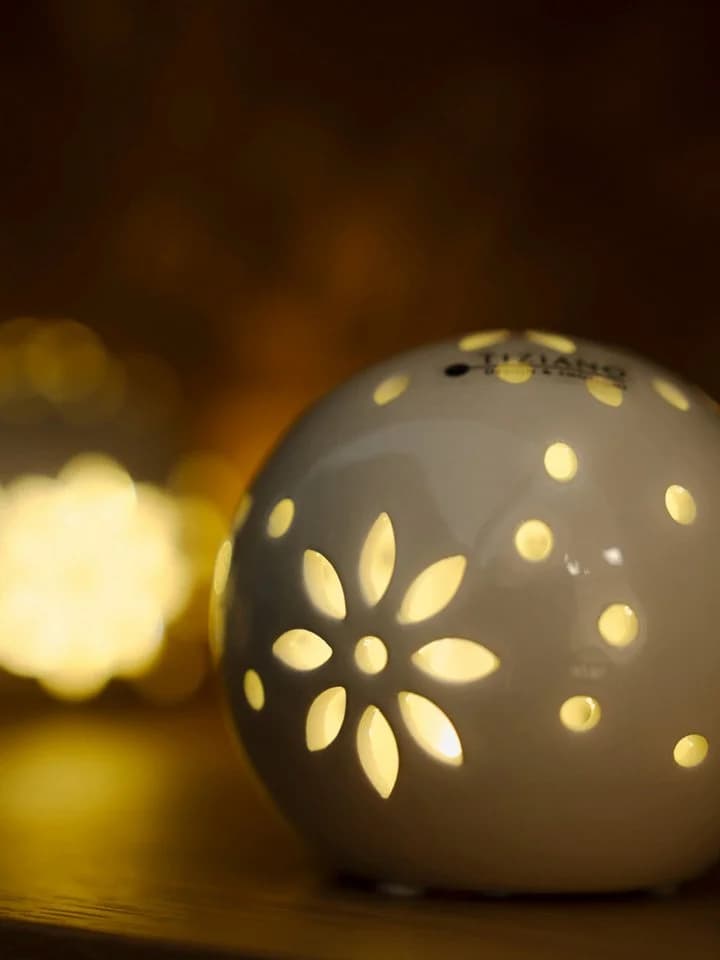 TIZIANO Tadino LED Lichtkugel Creme-Weiß Dekofigur - Bild 5