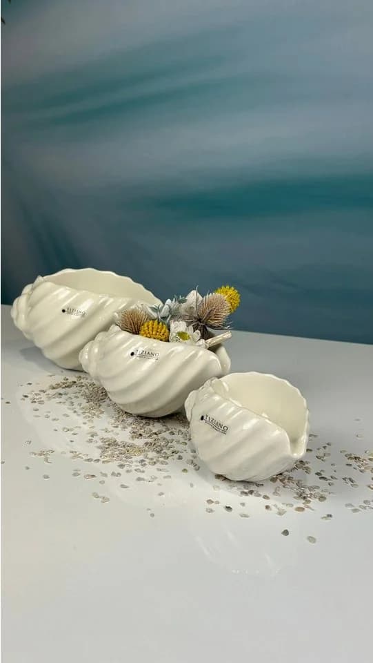 TIZIANO Capella Muschelschale Creme-Weiß Design Dekofigur - Bild 3