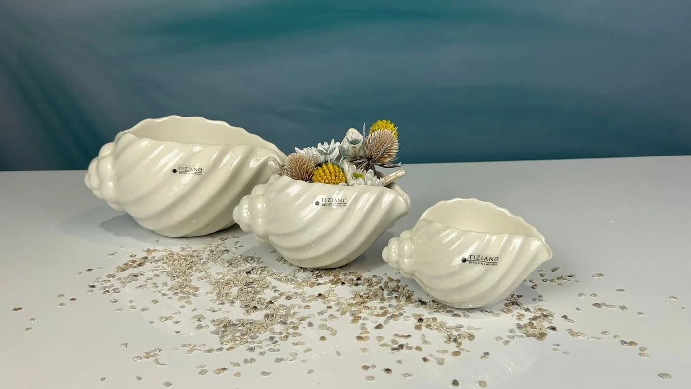 TIZIANO Capella Muschelschale Creme-Weiß Design Dekofigur - Bild 4