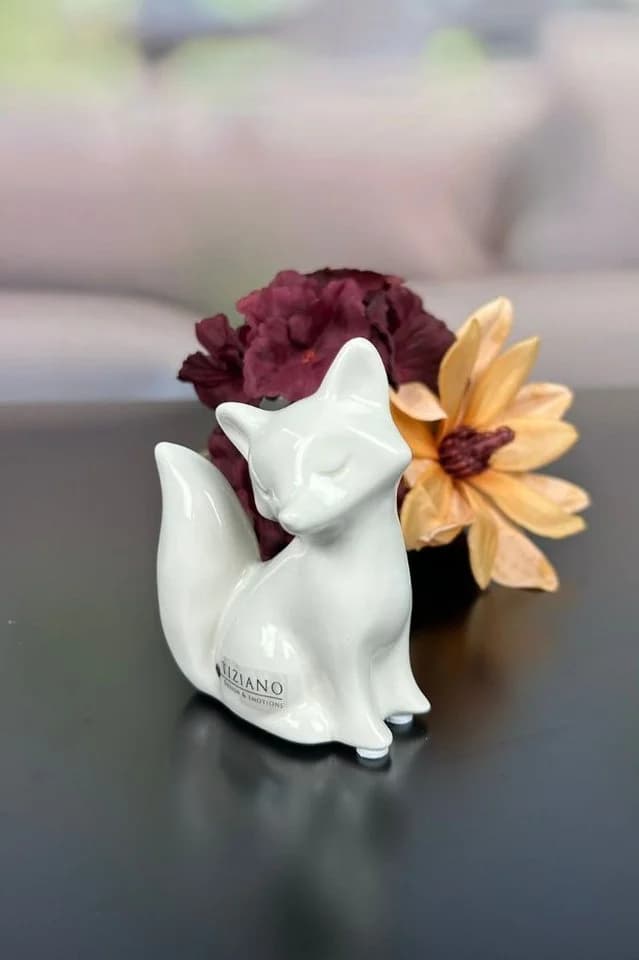 TIZIANO - DESIGN & EMOTIONS Dekofigur Fuchskind Roxy sitzend creme-weiß